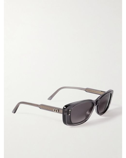 Dior Gray Diorhighlight S2I Rectangular-Frame Acetate Sunglasses
