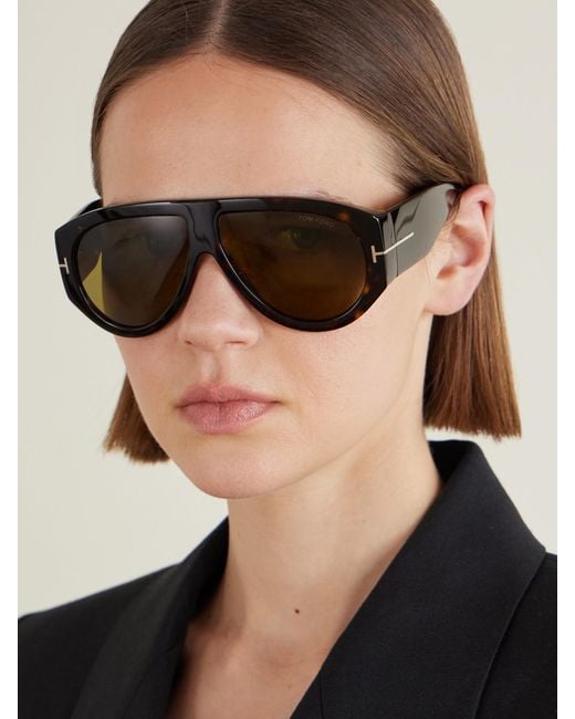Tom Ford Black Bronson D-Frame Acetate Sunglasses