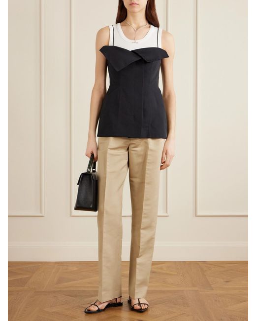 FFORME Black Eilwen Cotton And Silk Blend Top