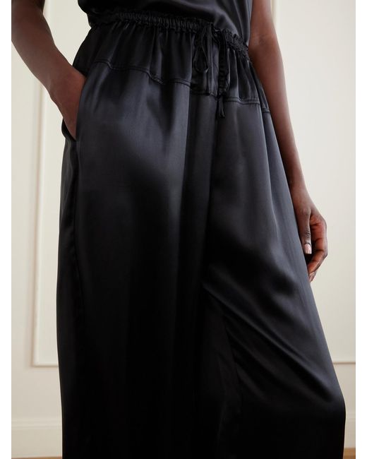 Ulla Johnson Blue Camile Cinched Ruffled Silk Balloon Pants