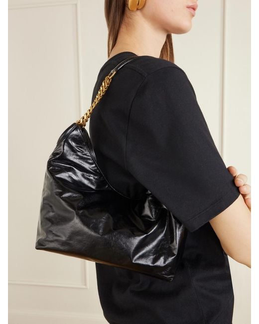 Saint Laurent Black Hortense Leather Shoulder Bag