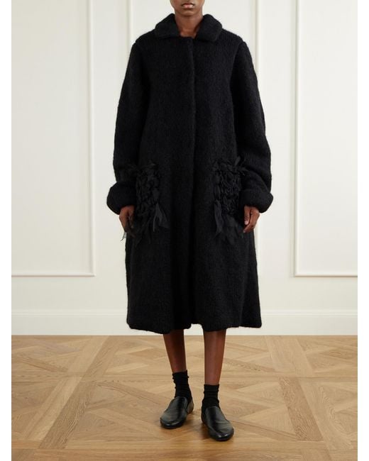 PAULINE DUJANCOURT Blue Annie Chiffon-Trimmed Alpaca-Blend Coat