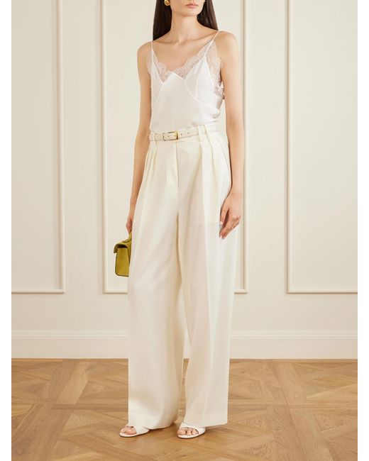 Sharon Wauchob White Capucines Scalloped Lace-Trimmed Silk Crepe De Chine Camisole