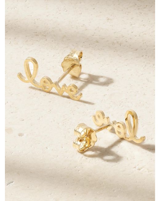 Sydney Evan Natural Tiny Pure Love 14-Karat Earrings