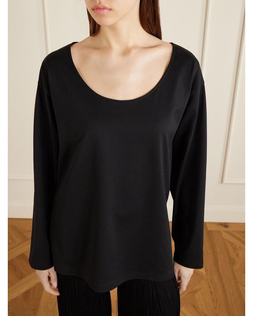 Alaïa Black Cotton-Jersey T-Shirt
