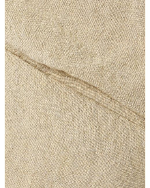 TOVE Natural Sabella Strapless Gathered Linen Midi Dress