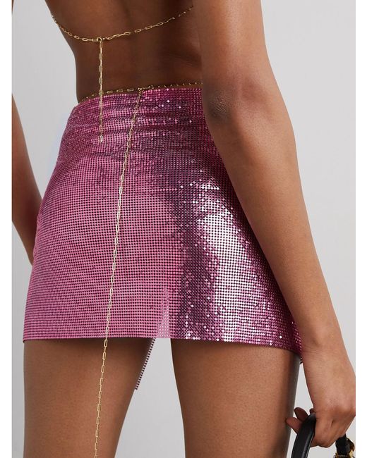 Rosantica Pink Mermaid Chainmail Mini Skirt