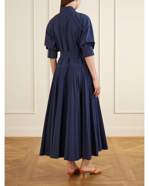 Jonathan Simkhai Blue Arlo Cotton Belted Maxi Dress