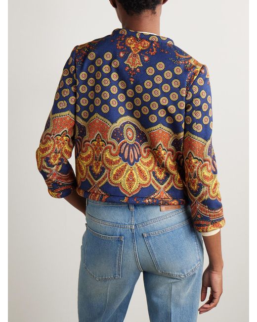 Valentino Garavani Blue Printed Cotton-Twill Jacket