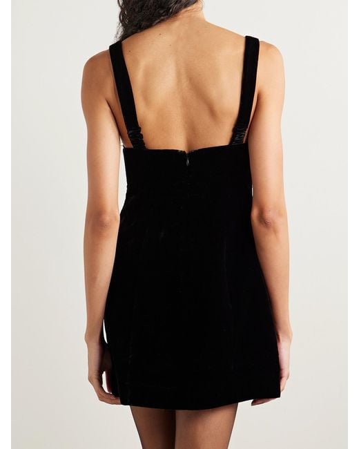 Cara Cara Black Gracie Embellished Velvet Mini Dress