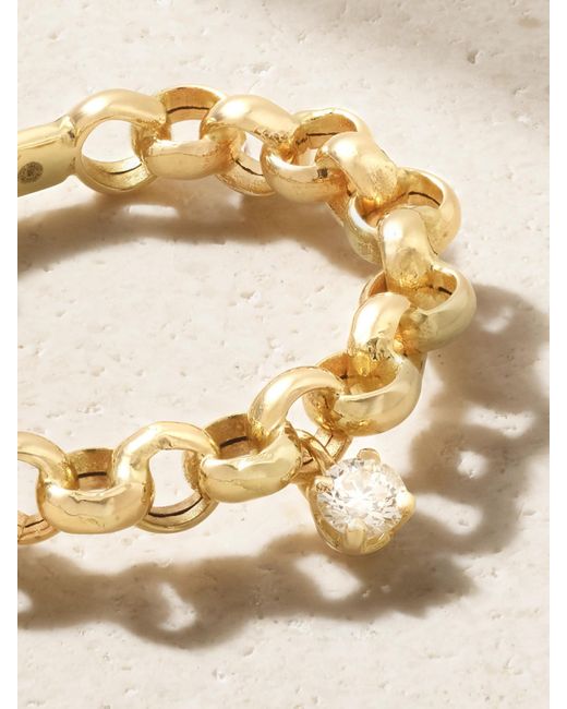 Yvonne Léon Metallic Jaseron Flottant 18-Karat Diamond Ring