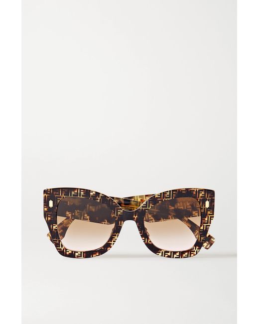 Fendi Oversized Square frame Tortoiseshell Acetate Sunglasses in