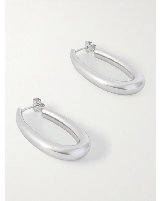 Gabriela Hearst White Sterling Hoop Earrings