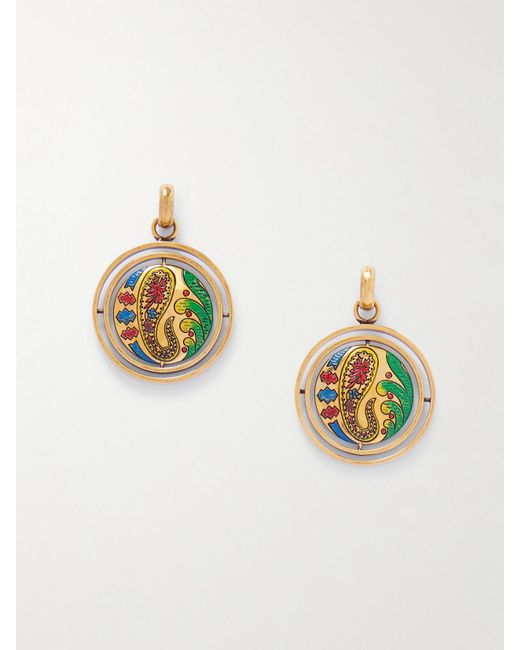 Etro Metallic Tone And Enamel Earrings
