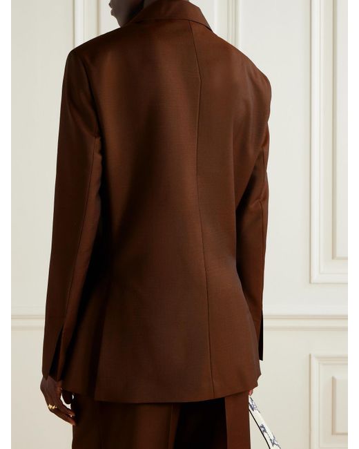 Blazer À Double Boutonnage En Laine Et Mohair Mélangés Rohe en coloris Brown
