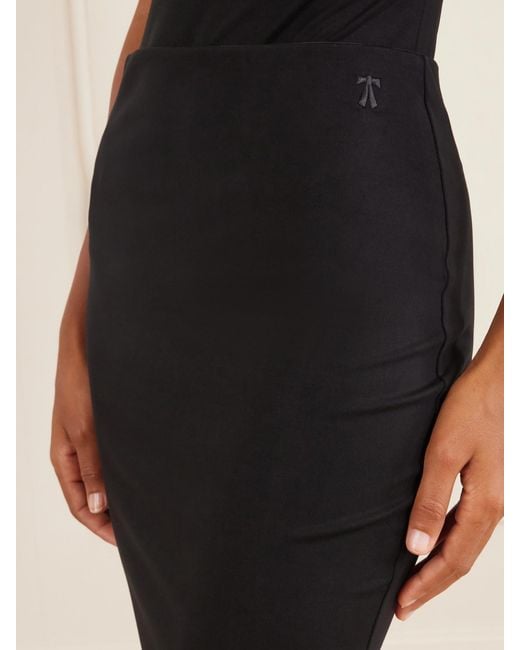 The Park Black Sheryl Stretch-Jersey Midi Skirt