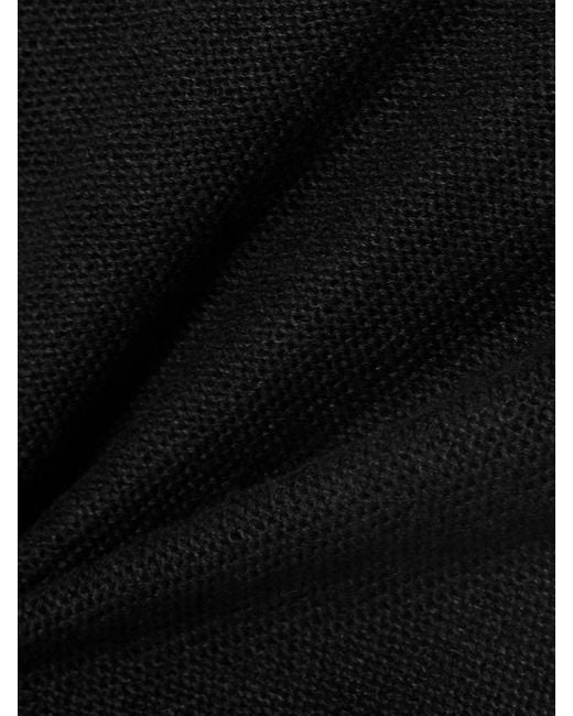 Staud Black Tara Crochet-Trimmed Knitted Maxi Dress