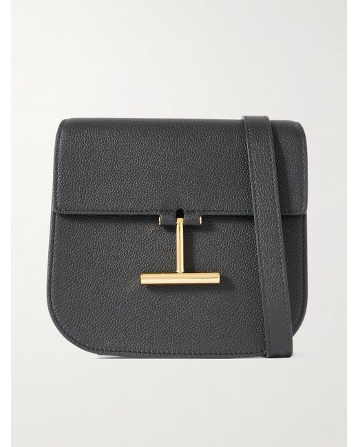 Tom Ford Gray Tara Mini Schultertasche Aus Strukturiertem Leder