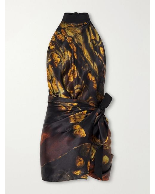 Dries Van Noten Multicolor Floral-Print Silk-Satin Blouse