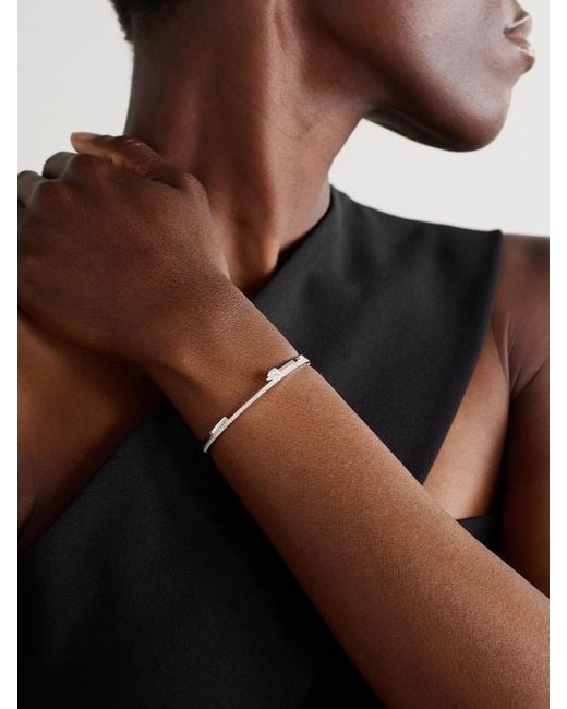 Repossi Natural Serti Sur Vide 18-Karat Diamond Bracelet