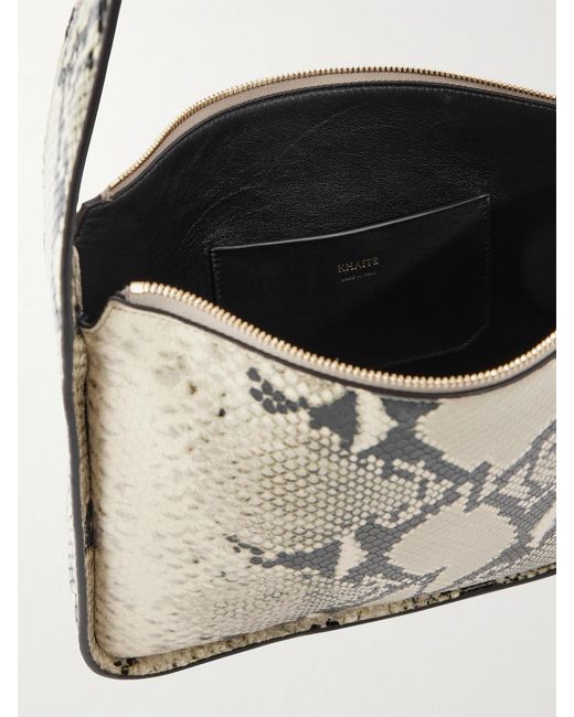 Khaite White Lori Snake-Effect Leather Shoulder Bag
