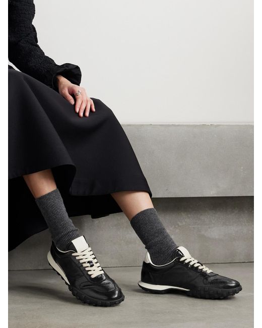 Jil Sander Black Leather Sneakers