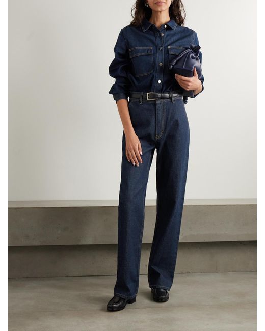 Chemise En Jean De Coton Biologique À Surpiqûres The Trapunto FRAME en coloris Blue