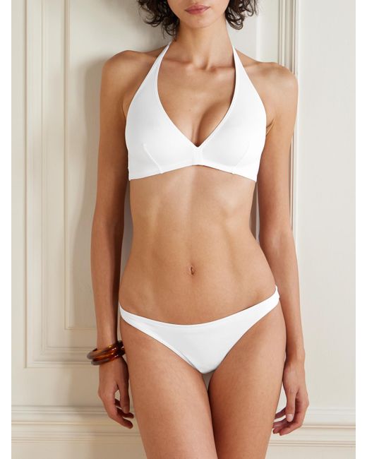 Eres White Les Permanents Gang Triangle Bikini Top
