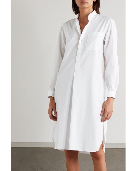 Charvet White Elysee Oversized Cotton-Poplin Nightdress