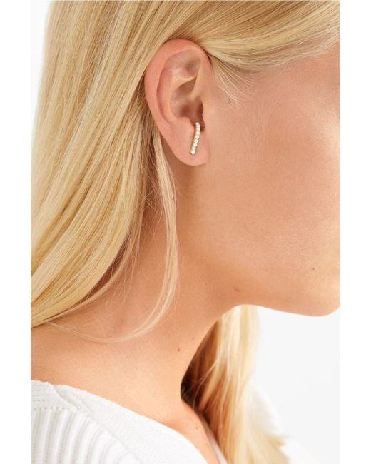 Lyst Hirotaka 10 Karat Gold Pearl Earring In Metallic Hirotaka Metallic 10 Karat Gold Pearl Earring Lyst