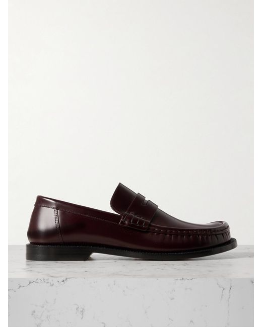 Loewe Brown Campo Brushed-Leather Loafers