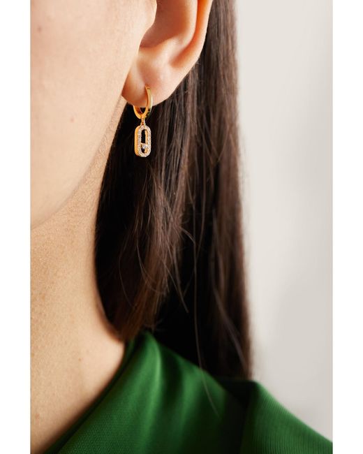 Messika Natural Move Uno 18-Karat Diamond Hoop Earrings