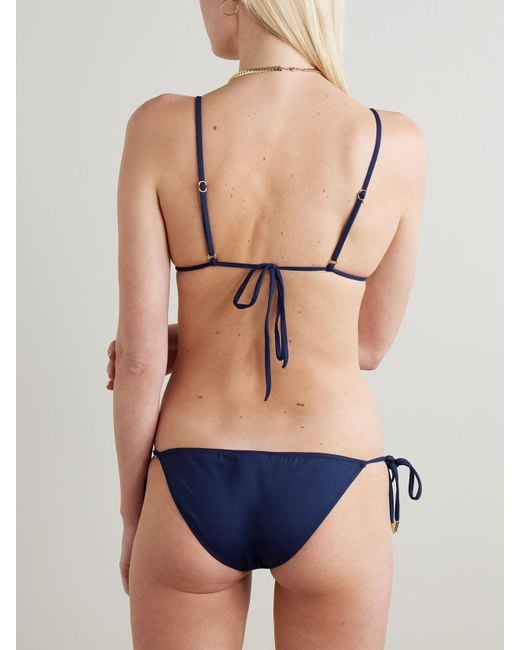 Melissa Odabash Blue Maldives Embellished Triangle Bikini Top