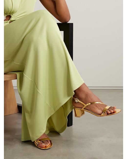Gianvito Rossi Natural Betsey 45 Metallic Leather Sandals