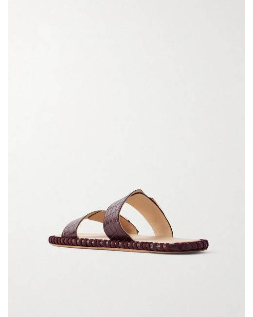 Gabriela Hearst Red Sage Croc-Effect Leather Flats
