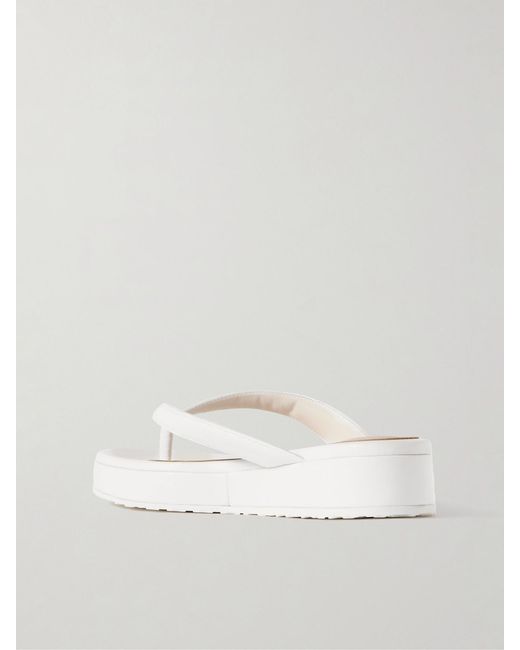 Gianvito Rossi Natural Tahiti Leather Platform Flip Flops