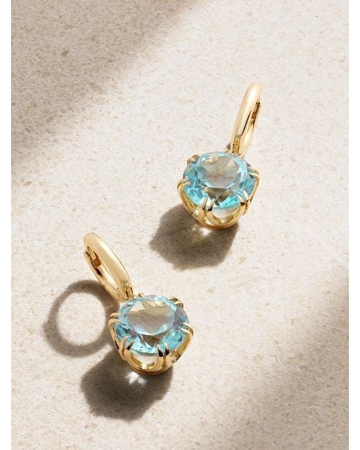 Ileana Makri Natural Mini Crown 18-Karat Topaz Earrings