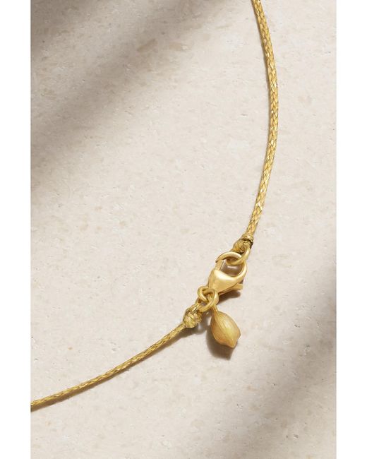 Pippa Small Natural 18-Karat, Cord Aquamarine Necklace