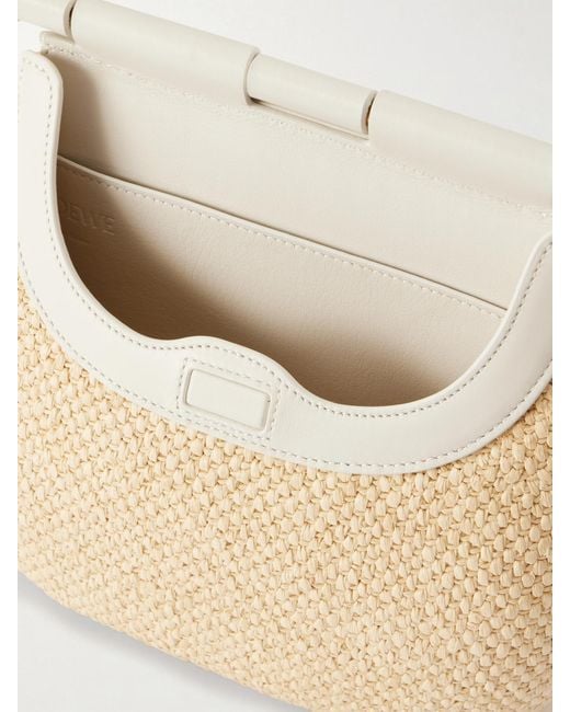 Loewe Natural Paula Ibiza Pescador Leather-Trimmed Raffia Shoulder Bag