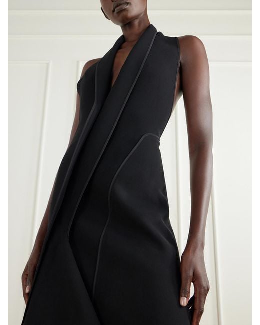 Maticevski Black Allude Halterneck Draped Crepe Gown