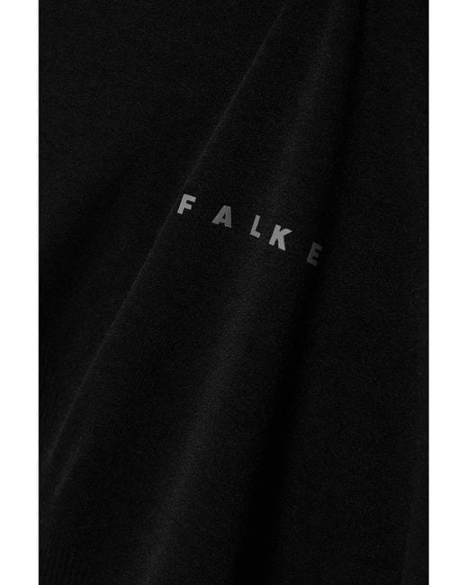 Falke Black Maximum Warm Stretch-Jersey Turtleneck Top