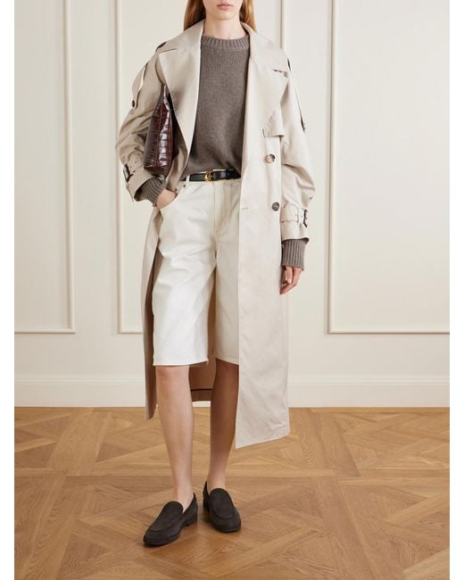 Max Mara Natural Cotton-Blend Twill Trench-Coat