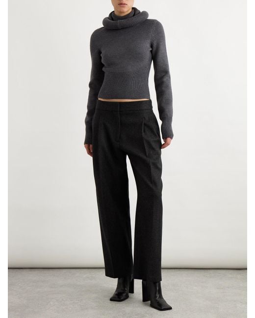 Alaïa Blue Wollpullover Mit Kapuze