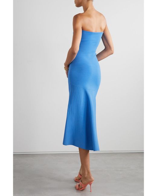 A.L.C. Blue Dean trägerloses midikleid aus stretch-ponte