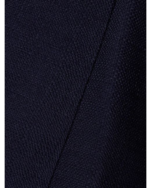 Adam Lippes Blue Eloise Embroidered Wool And Silk-Blend Maxi Dress