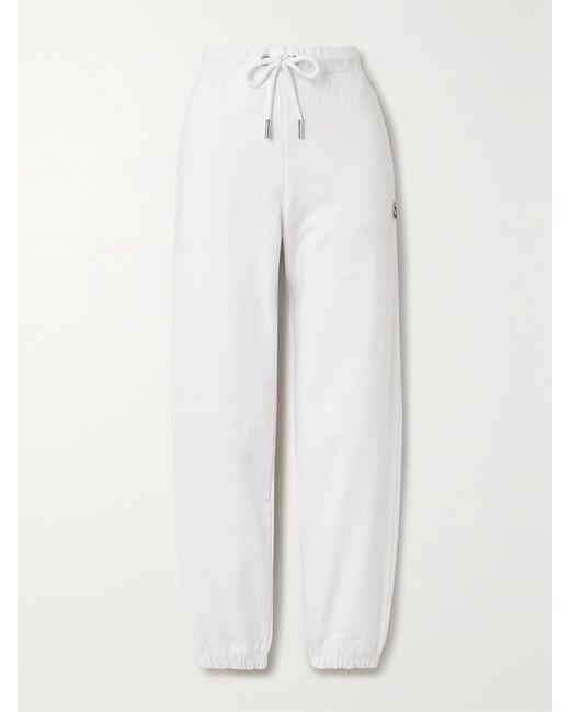 Moncler White Tapered Cotton-Jersey Track Pants