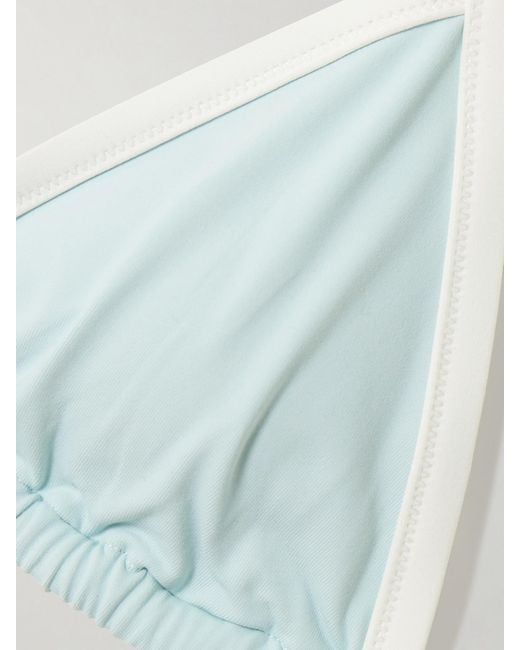 Marysia Swim Blue Porto Two-Tone Triangle Bikini Top