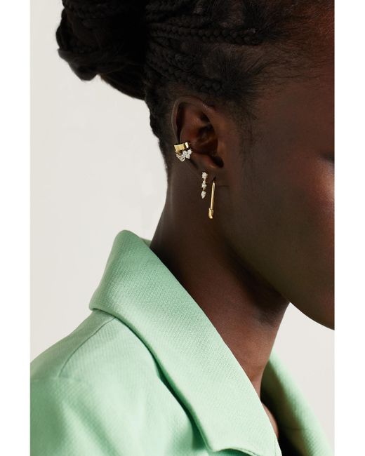 Anita Ko Metallic Safety Pin 18-Karat Single Earring