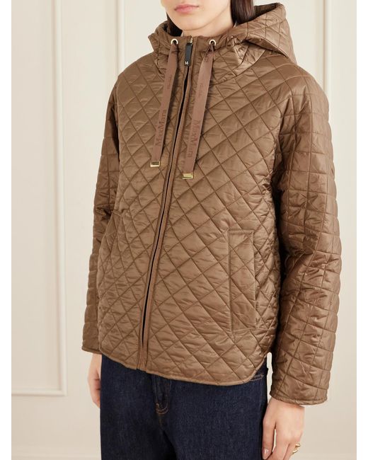 Max Mara Brown Padded Quilted Shell Jacket