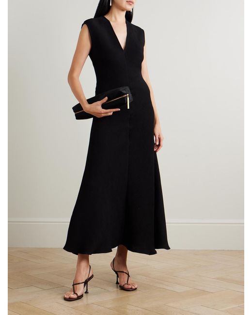 Sportmax Black Ribbed-Knit Maxi Dress